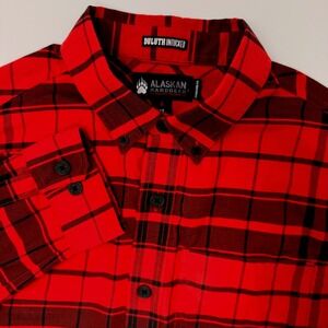 Alaskan Hardgear Duluth Untucked Mens Medium Red Black Tartan Plaid Button Shirt